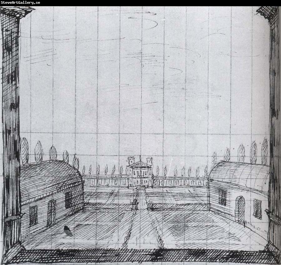 Inigo Jones Design for the Second intermedium,spring in Florimene